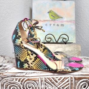 Vince Camuto Multicolor Snakeskin Wedges